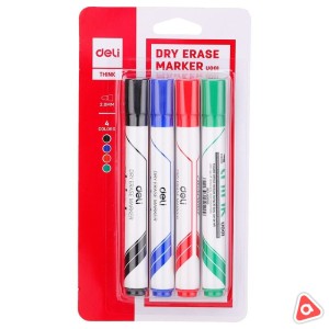 Маркер/ набор перманентный 4 цв Deli U101 1.5-5mm