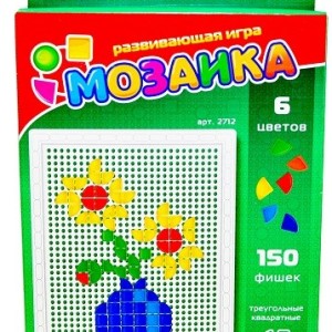 Мозайка 46 фишек + 10 картринок крупные пластик /1377