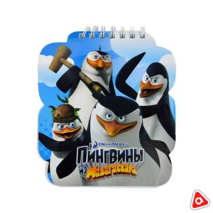 Блокнот на пружине А6 Хатбер "Пингвины №1" 60л без линовки 11758