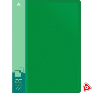 Папка с файлами 20 шт БЮРОКРАТ зелёная /816933