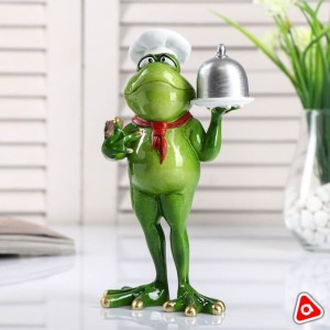 Сувенир полистоун "Лягушка-повар"4563349