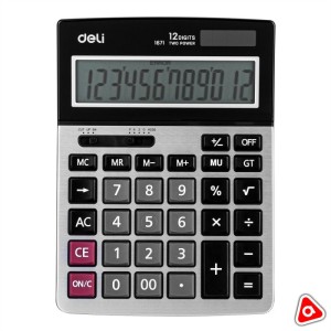 Калькулятор 12 разр DELI 1671 серый 184х134х38 мм