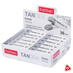 Ластик "Hatber Tandem" 54х14х8 мм, прямоугольный