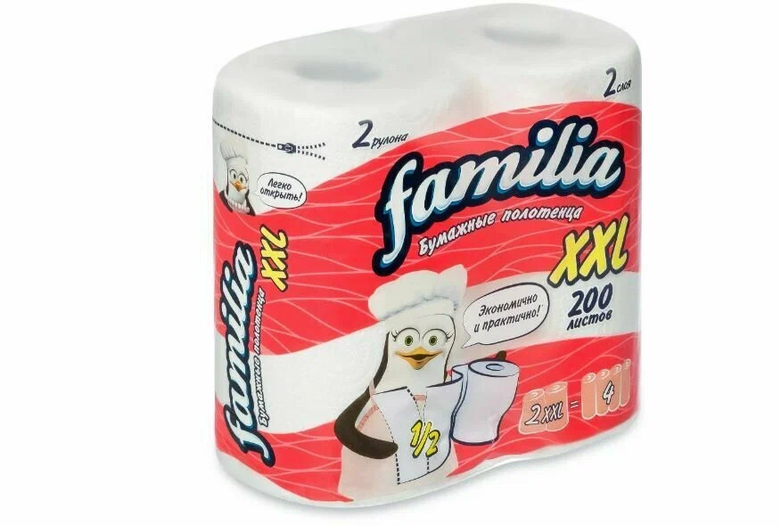 Бумажные полотенца "FAMILIA" Plus XXL 2-х слойные /уп 2 шт