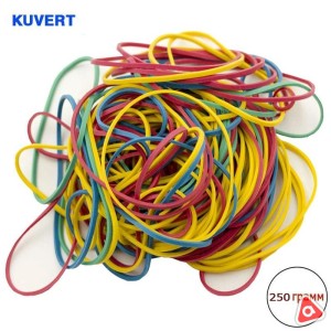 Резинки для денег "Kuvert" 250 гр цветная в полиэтил пакете