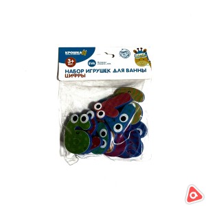 Игрушка набор для ванны "Цифры" фигурки стикеры / 3295760
