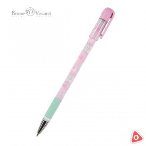 Ручка шариковая BV HappyClick автомат Ягодные тортики 0.5 мм, синий стержень