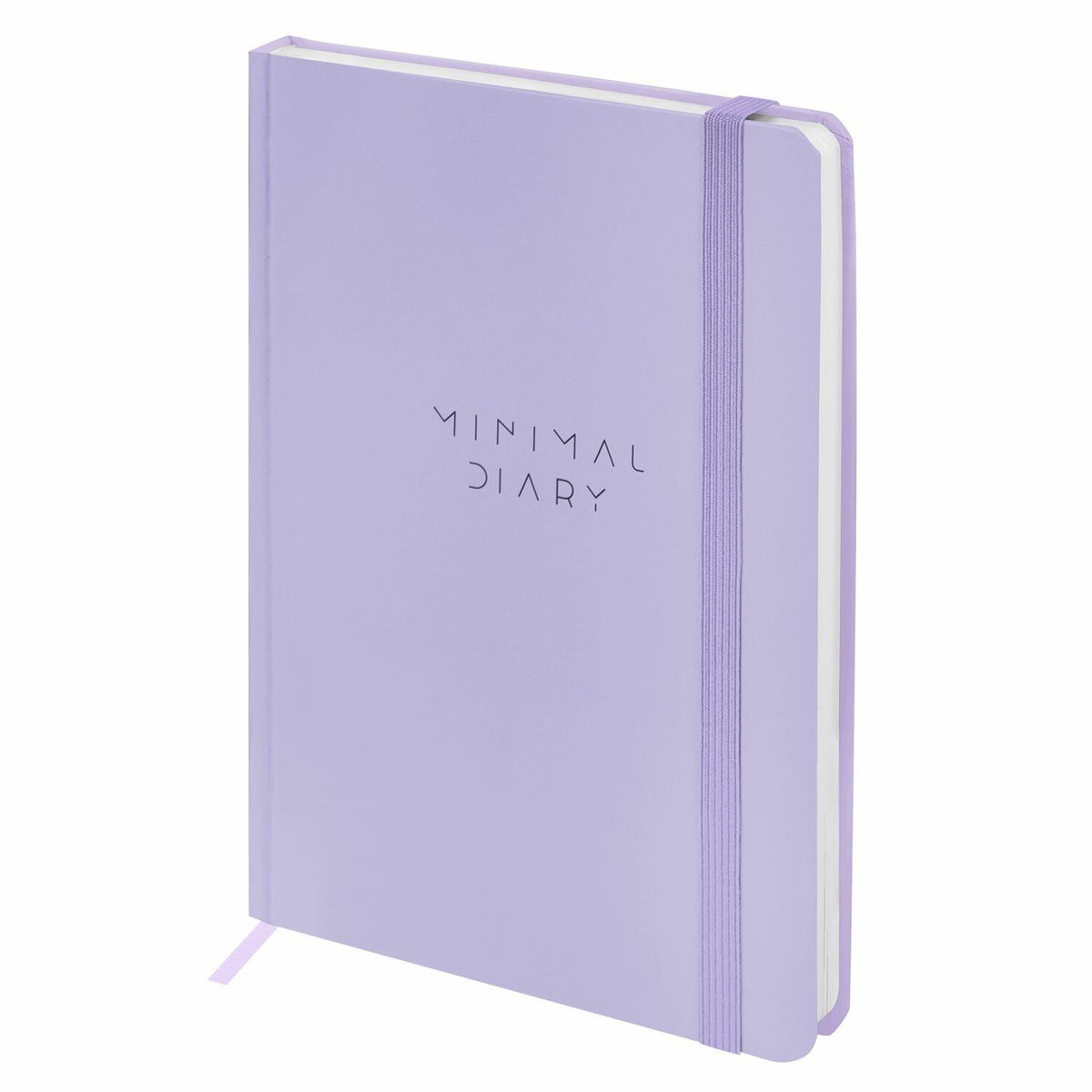 Ежедневник недатир тверд c резинкой А5 Brauberg "Minimal" сиреневый, 160 л /116300