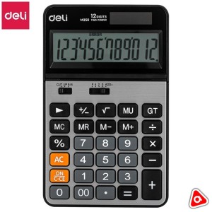 Калькулятор 12 разр DELI М350 серый 178х110х26,5 мм