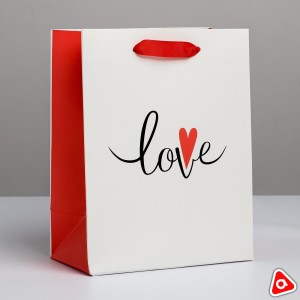 Пакет подарочный 18х23х10 см LOVE/ 7558/568