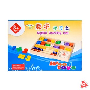 Счетный материал Wood Toys (цифры,счеты, часики) деревянные