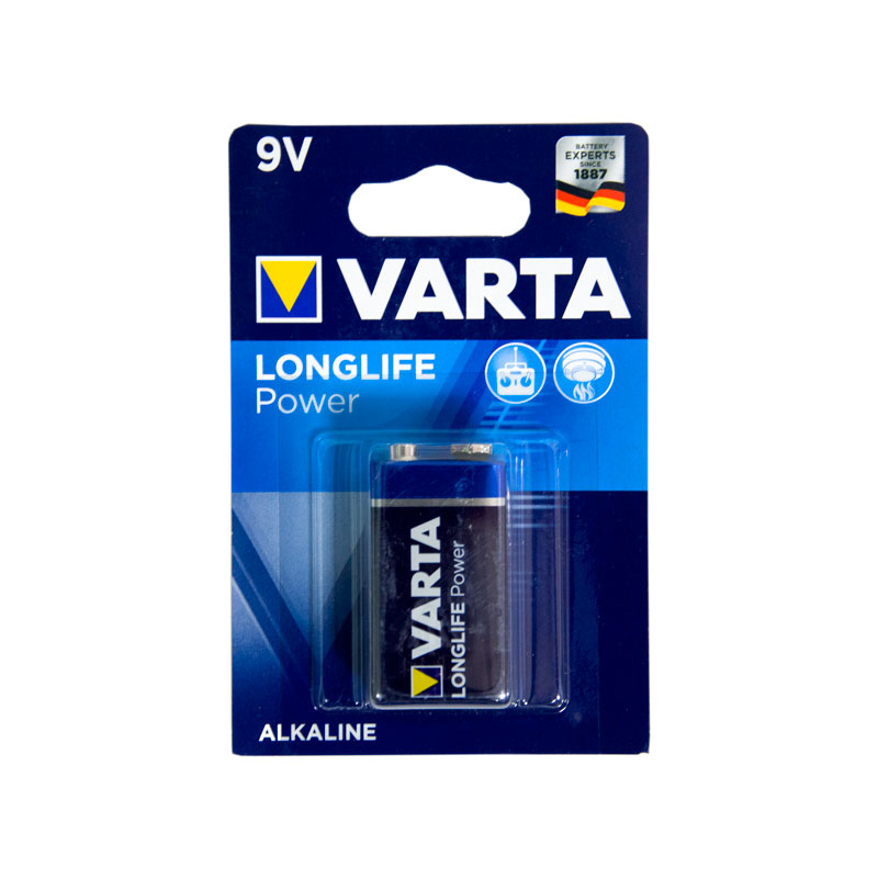 Батарея Varta Longrlife Power 9V оригинал /уп 1 шт квадратные синие 4922/9862