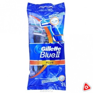 Бритва Gillette Blue2 plus одноразовая с зеленой полоской набор 8+2 / в уп 10 шт