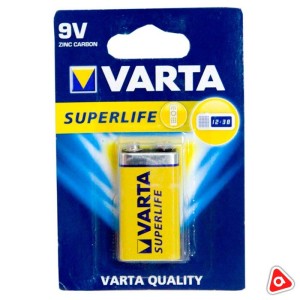 Батарея Varta Superlife 9V /уп 1 шт квадратные желтые/6427