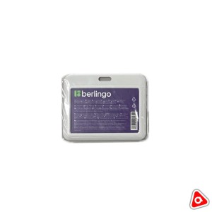 Бейдж горизонтальный Berlingo пластик без шнурка 55х85 мм / 01005