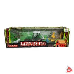 Набор Ферма с трактором животными и прицепом Happy Farm 986-107B