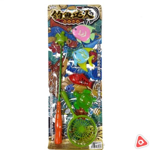 Рыбалка мультяшки на блистере с рыбками (на магните) / 679-008