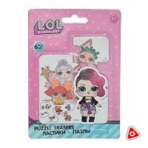 Ластик LOL набор 6 шт в виде пазлов LOFS-UA1-ERPZL-BL6