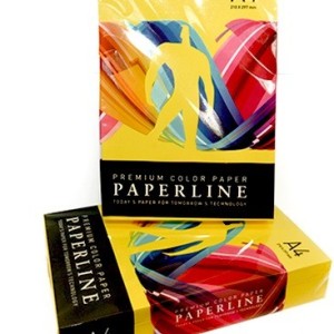 Цветная бумага A4.160гр.Paperline LEMON (темный)