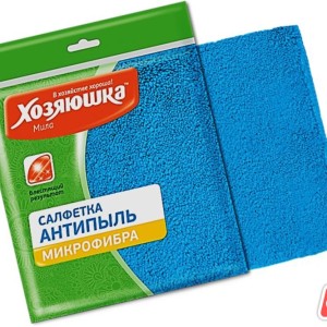 Тряпка микрофибра "Хозяюшка" Мила антипыль 28х28 см /04035