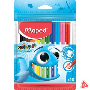 Фломастеры 10 цв Maped ocean в пакете /кор 12 шт
