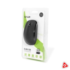 Мышь беспроводная Delux, DLM-136OGB, 3D, оптическая 1200dpi (АА)