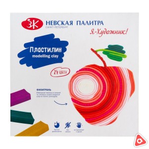 Пластилин 24 цвета Невская палитра "Я-художник" со стеком 480гр