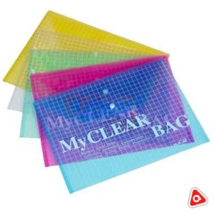 Папка - конверт на кнопке А4 My Clear Bag 170микр W209