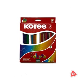 Карандаши 24 цв KORES трехгранные с точилкой 93324