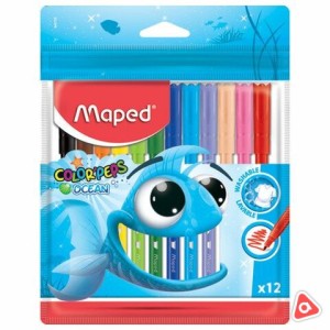 Фломастеры 12 цв Maped ocean в пакете /845720
