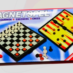 Шахматы магнитные 3 в1 средние (шашки/нарды) / 2029