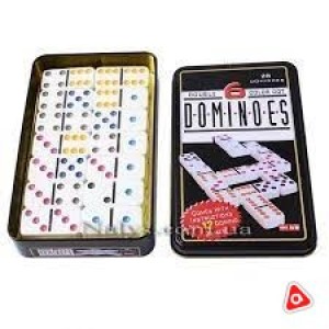 Домино из костей в металич. упаковке