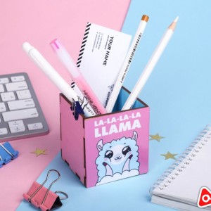 Органайзер детский деревянный стаканчик Лама / 4738809