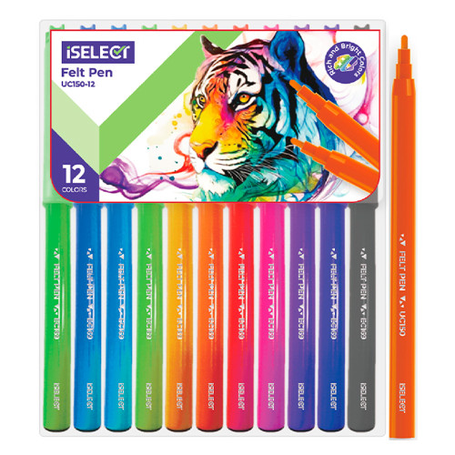 Фломастеры 12 цв "ISelect"/UC150-12 /уп 24 шт