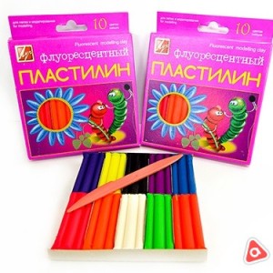 Пластилин 10 цветов флуоресцентный Луч