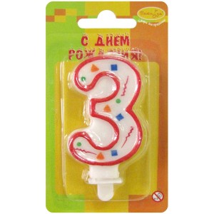 Свечи детские для торта "Цифра 3"