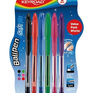 Ручки/ набор 6 цветов 0.7мм "Keyroad" Ball pen шариковые /972055